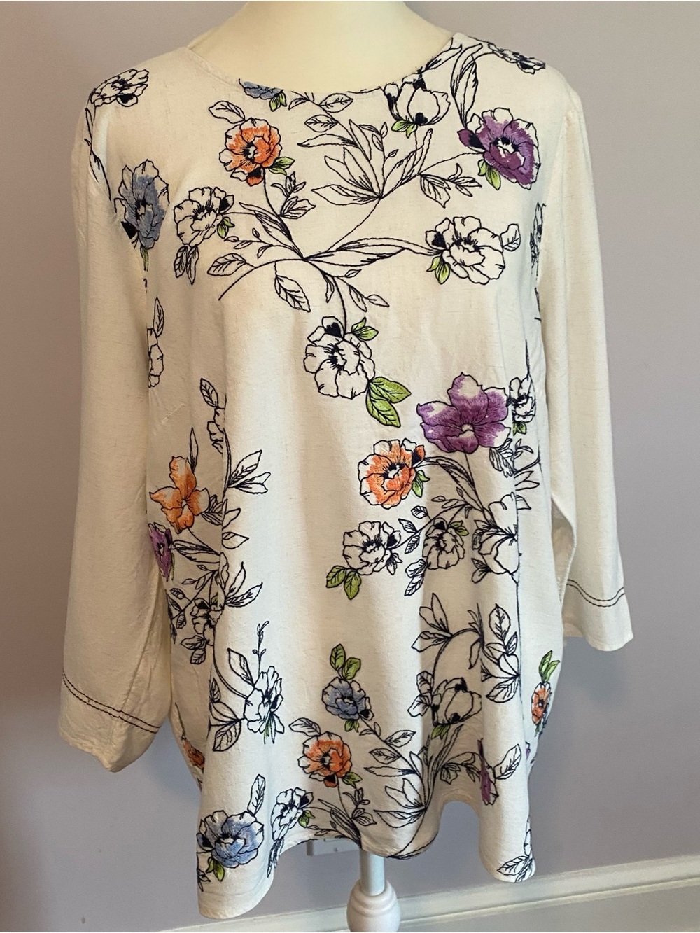 J. Jill Embroidered Floral Top